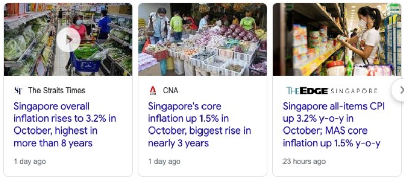 Comments on Singapore Inflation News November 2021